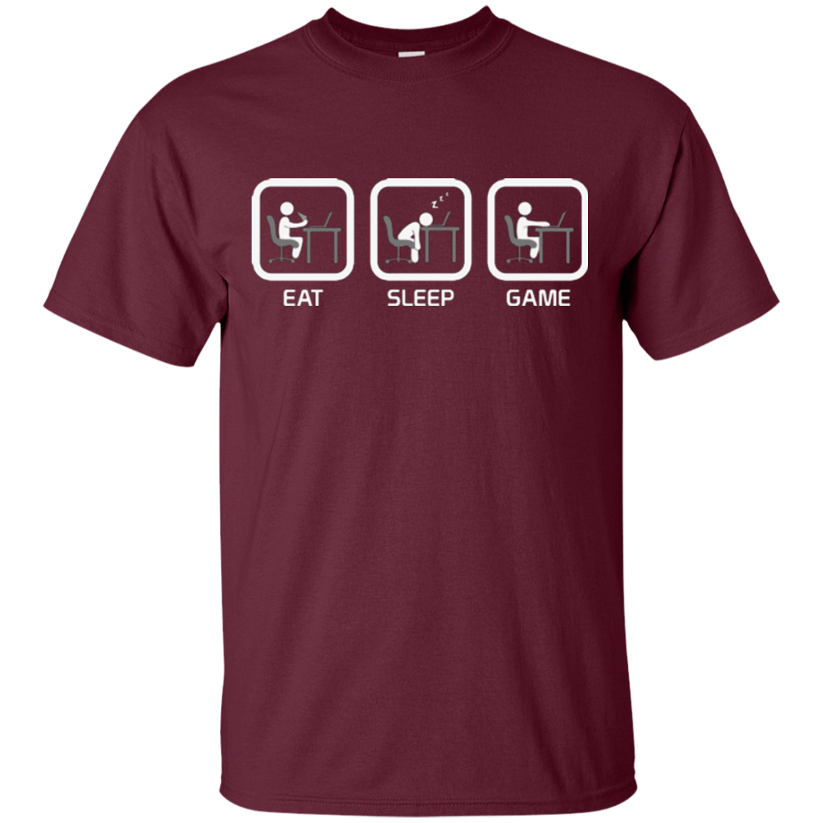 T-Shirts Maroon / Small Eat Sleep Game PC T-Shirt