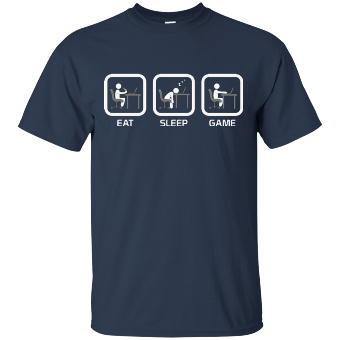 T-Shirts Navy / Small Eat Sleep Game PC T-Shirt