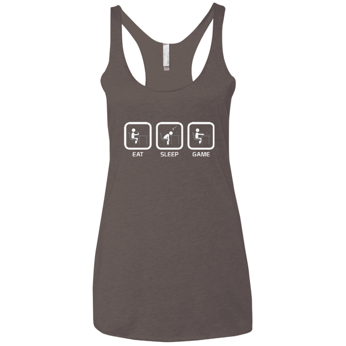T-Shirts Macchiato / X-Small Eat Sleep Game PC Women's Triblend Racerback Tank