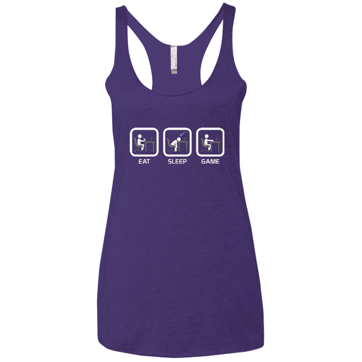 T-Shirts Purple / X-Small Eat Sleep Game PC Women's Triblend Racerback Tank
