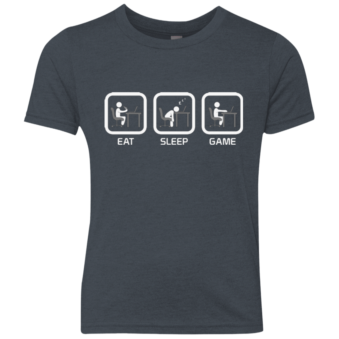 T-Shirts Vintage Navy / YXS Eat Sleep Game PC Youth Triblend T-Shirt