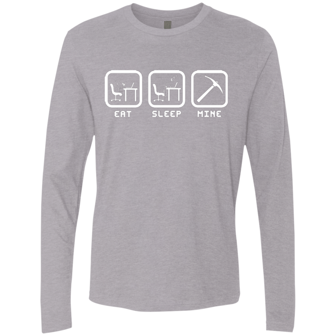 T-Shirts Heather Grey / Small Eat Sleep Mine Men's Premium Long Sleeve