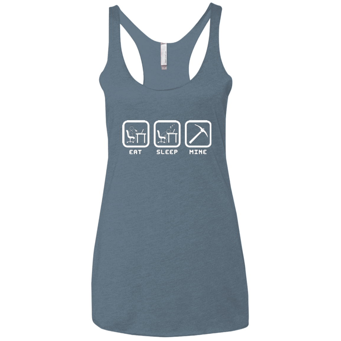 T-Shirts Indigo / X-Small Eat Sleep Mine Women's Triblend Racerback Tank