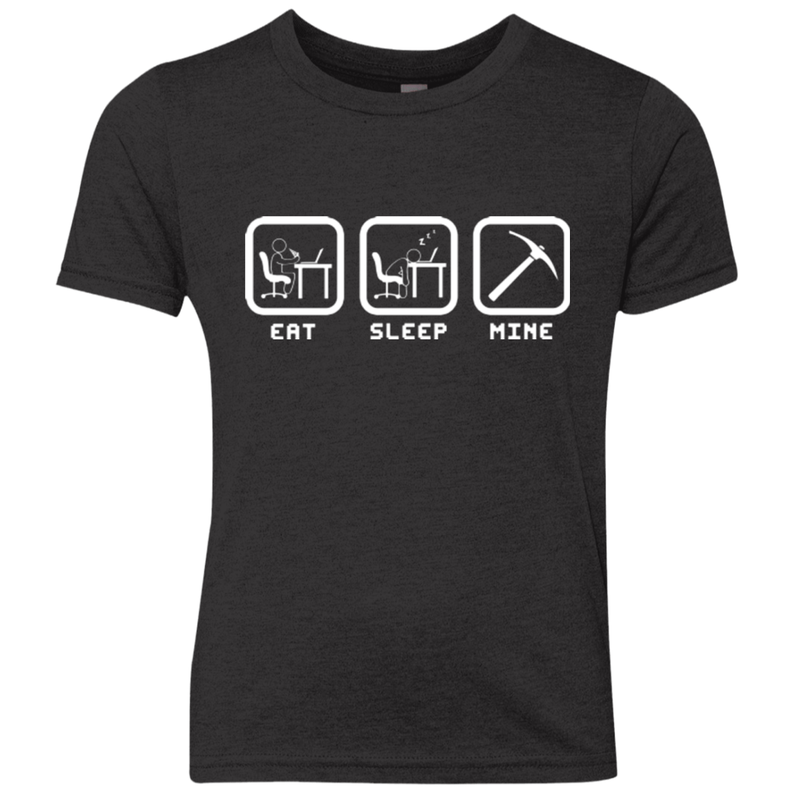 T-Shirts Vintage Black / YXS Eat Sleep Mine Youth Triblend T-Shirt