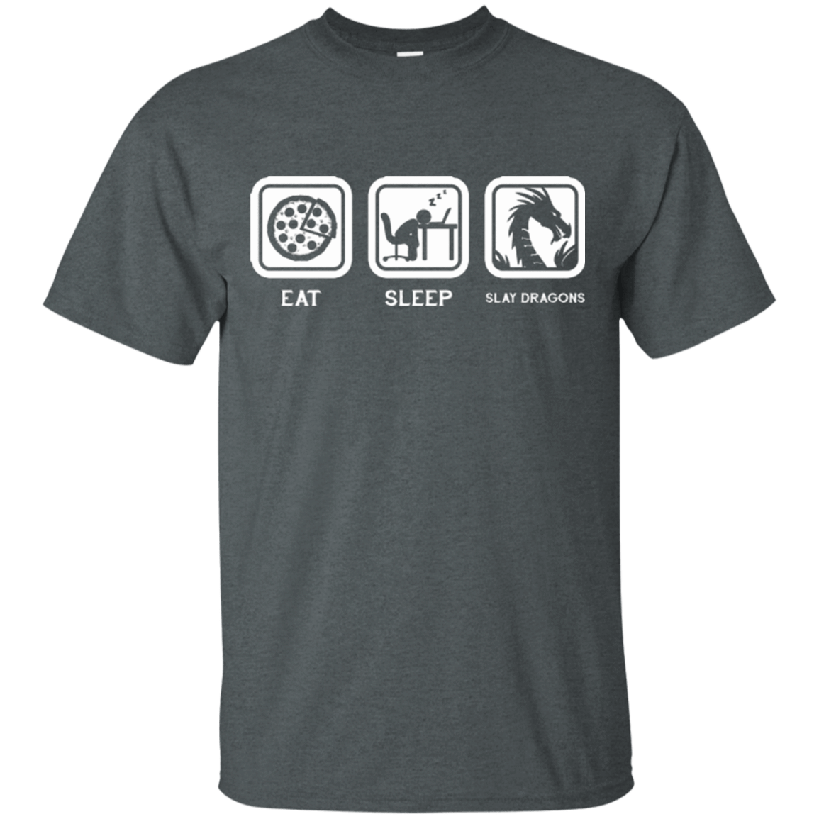 T-Shirts Dark Heather / Small Eat Sleep slay dragons T-Shirt