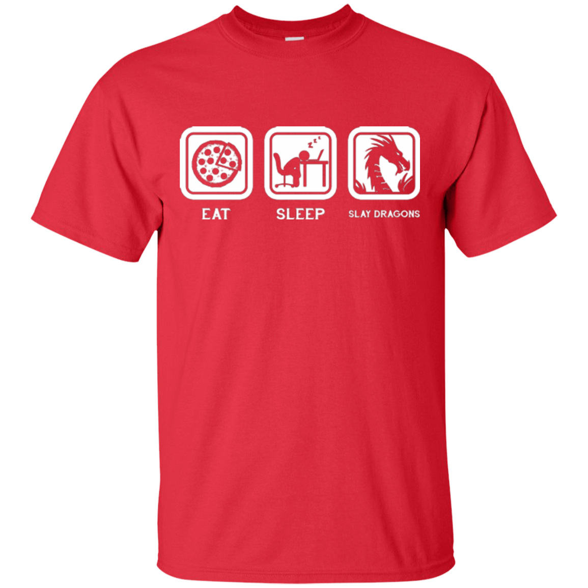 T-Shirts Red / Small Eat Sleep slay dragons T-Shirt