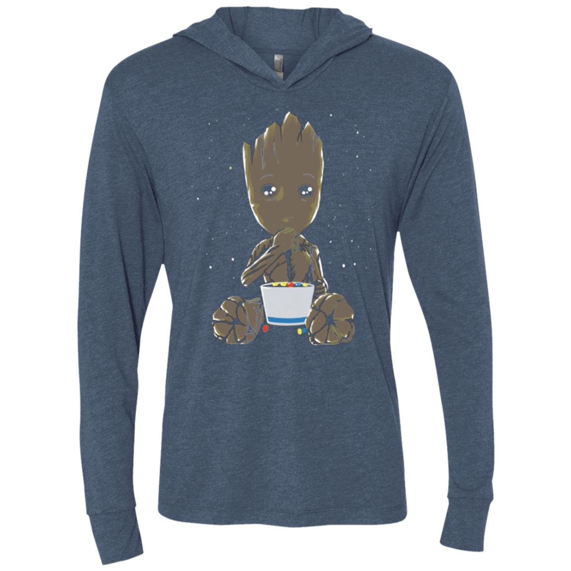 T-Shirts Indigo / X-Small Eating Candies Triblend Long Sleeve Hoodie Tee