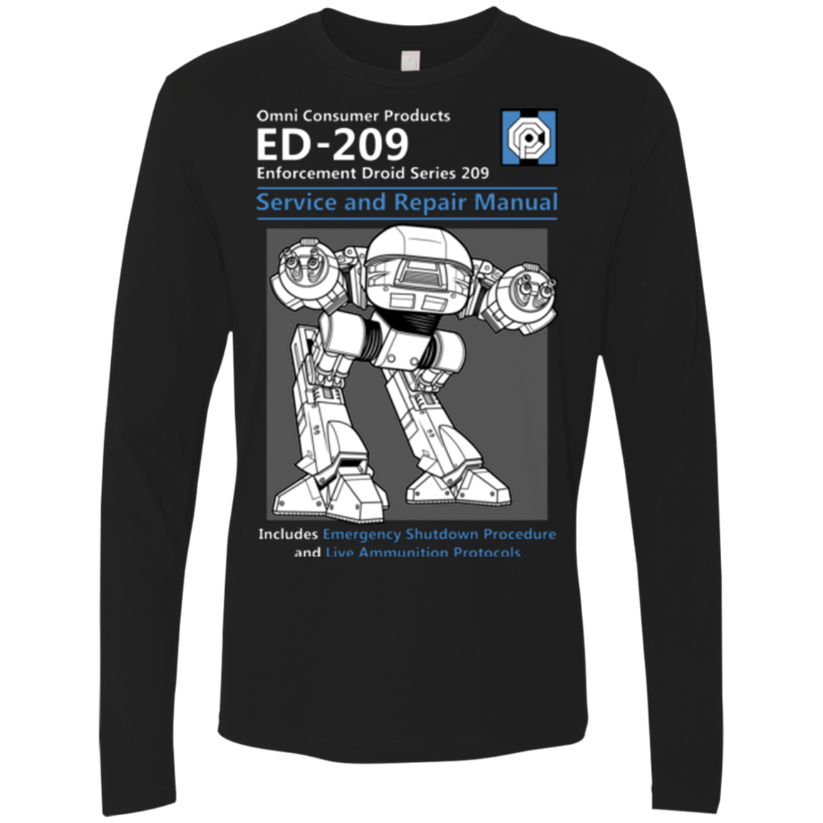 T-Shirts Black / Small ED209 SERVICE & REPAIR MANUAL Men's Premium Long Sleeve