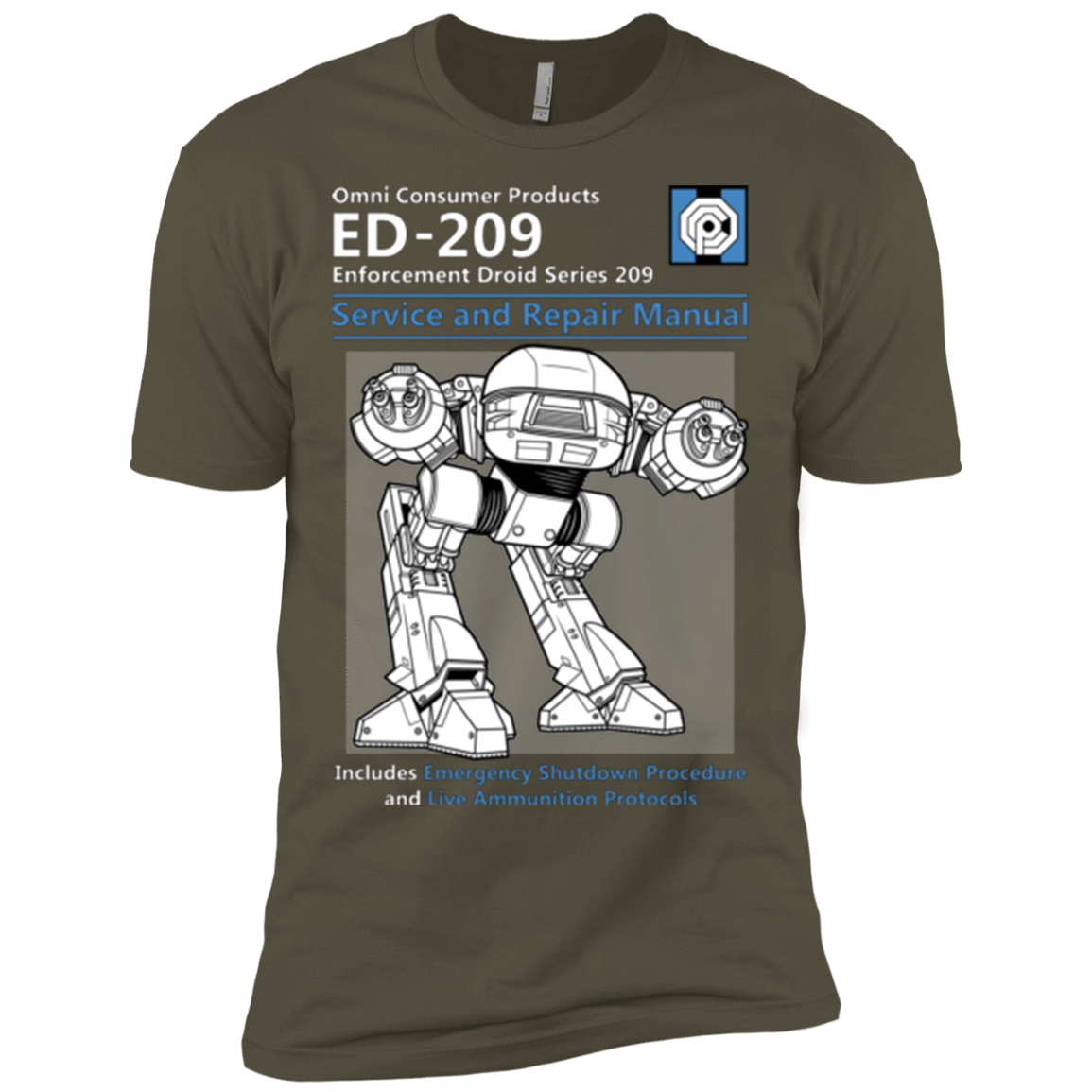 T-Shirts Military Green / X-Small ED209 SERVICE & REPAIR MANUAL Men's Premium T-Shirt