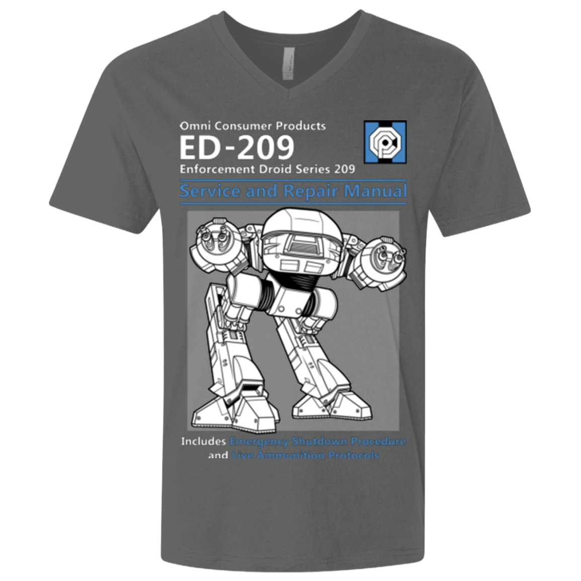 T-Shirts Heavy Metal / X-Small ED209 SERVICE & REPAIR MANUAL Men's Premium V-Neck