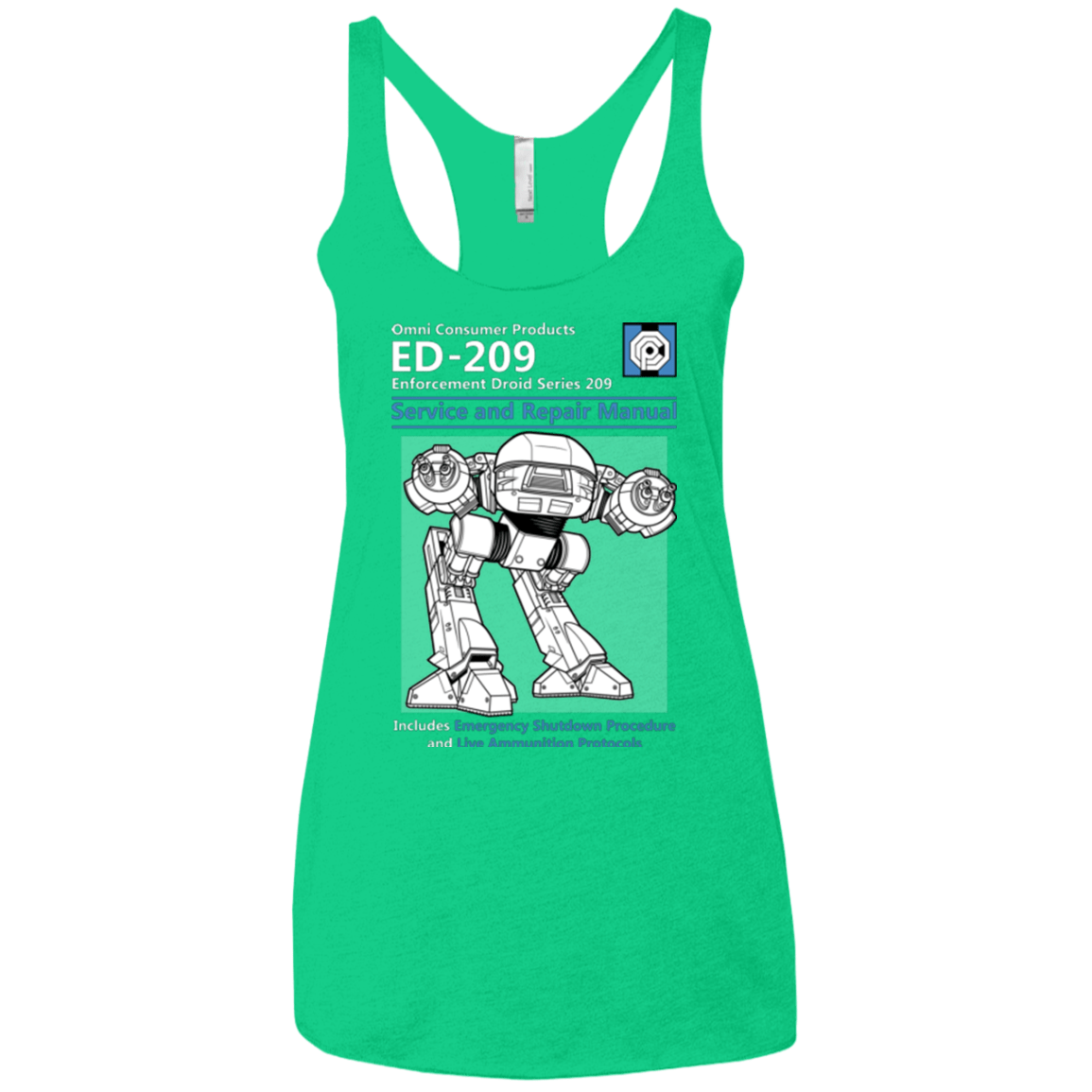 T-Shirts Envy / X-Small ED209 SERVICE & REPAIR MANUAL Women's Triblend Racerback Tank