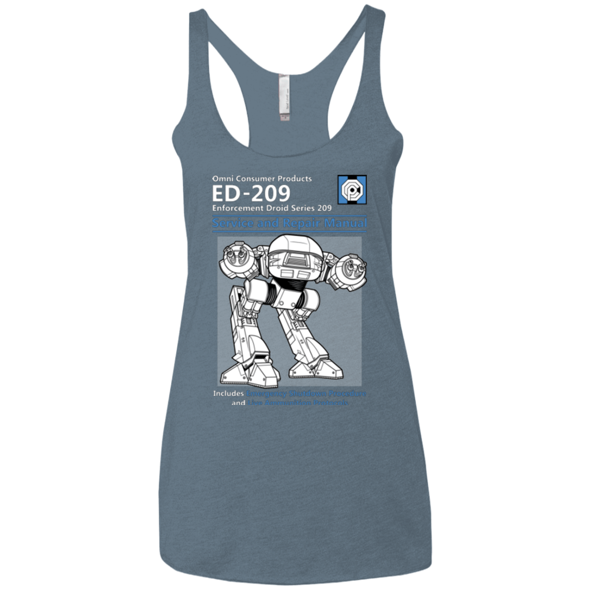 T-Shirts Indigo / X-Small ED209 SERVICE & REPAIR MANUAL Women's Triblend Racerback Tank