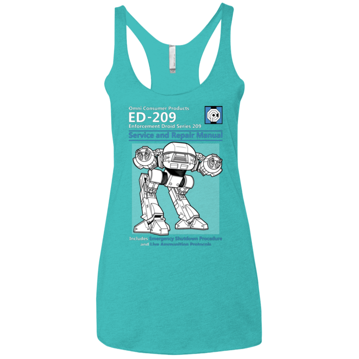 T-Shirts Tahiti Blue / X-Small ED209 SERVICE & REPAIR MANUAL Women's Triblend Racerback Tank
