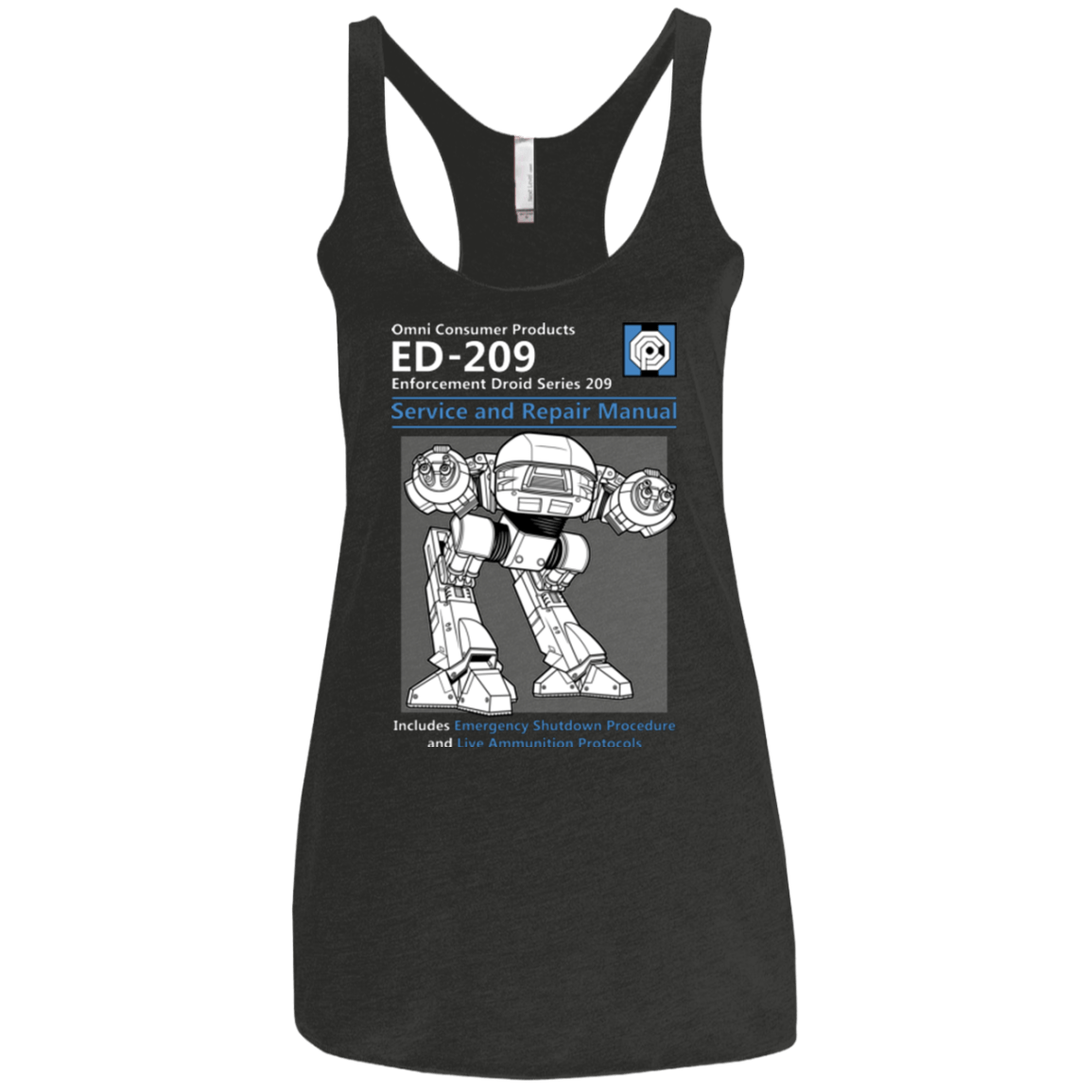 T-Shirts Vintage Black / X-Small ED209 SERVICE & REPAIR MANUAL Women's Triblend Racerback Tank