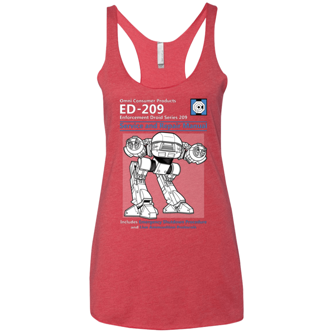 T-Shirts Vintage Red / X-Small ED209 SERVICE & REPAIR MANUAL Women's Triblend Racerback Tank