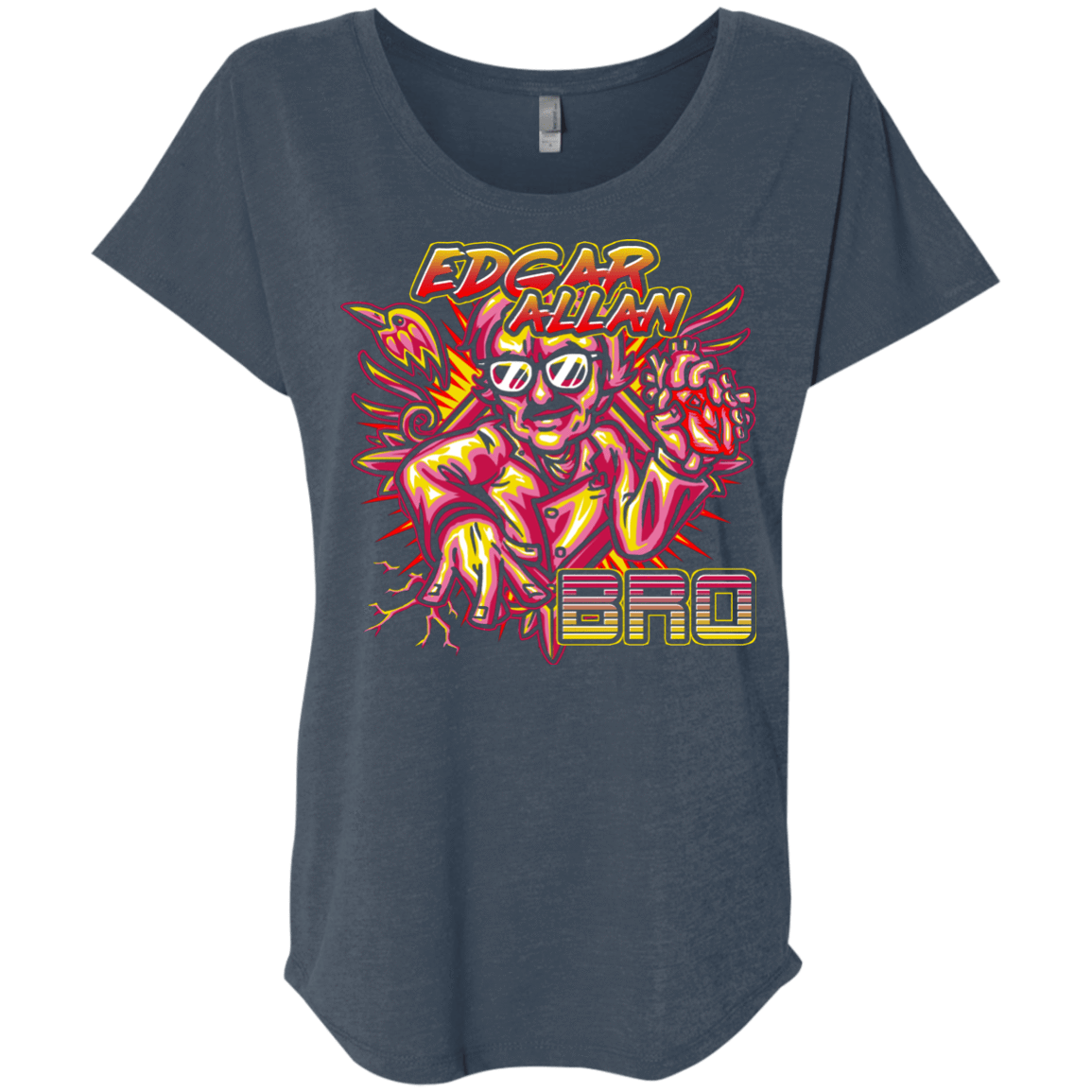 T-Shirts Indigo / X-Small Edgar Allan Bro Triblend Dolman Sleeve