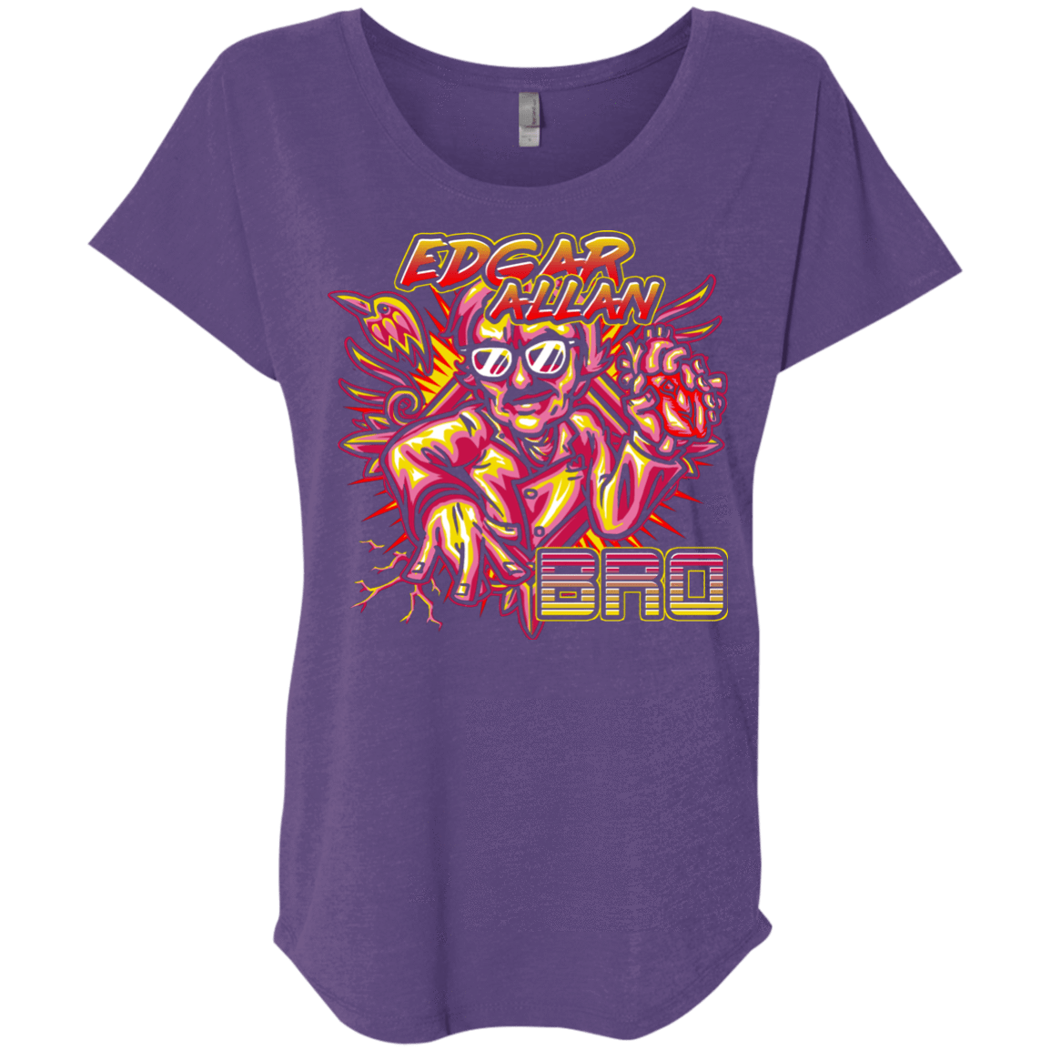T-Shirts Purple Rush / X-Small Edgar Allan Bro Triblend Dolman Sleeve