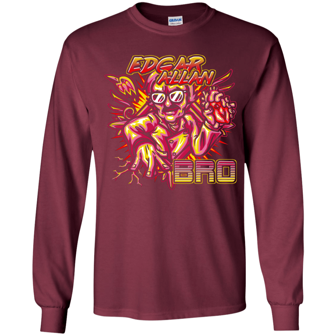 T-Shirts Maroon / YS Edgar Allan Bro Youth Long Sleeve T-Shirt