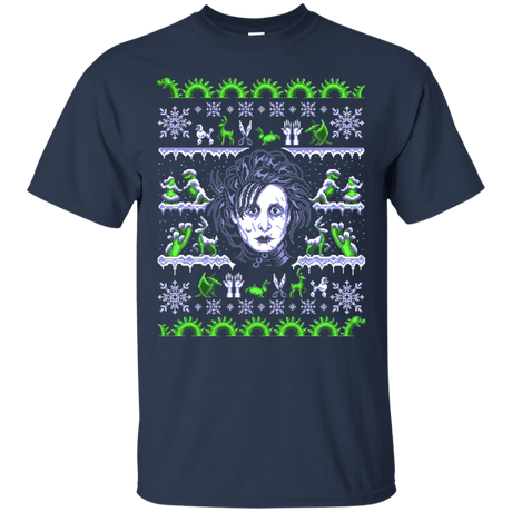 T-Shirts Navy / Small Edward Scissorhands ugly sweater T-Shirt
