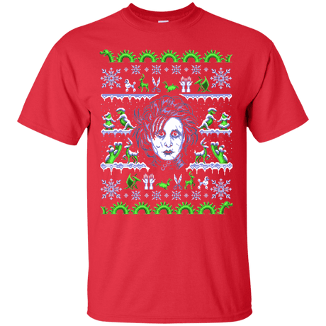 T-Shirts Red / Small Edward Scissorhands ugly sweater T-Shirt