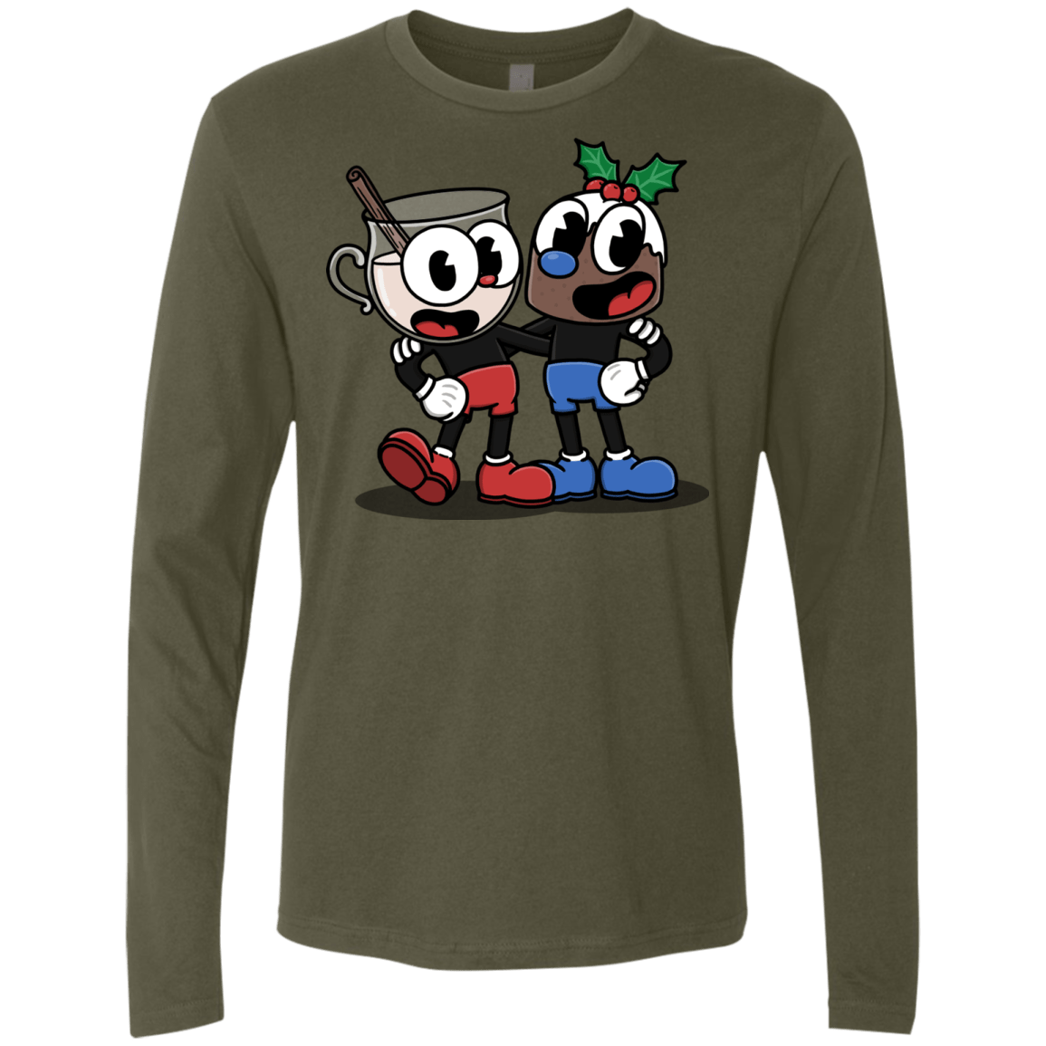 T-Shirts Military Green / S Eggnoghead and Puddingman Men's Premium Long Sleeve