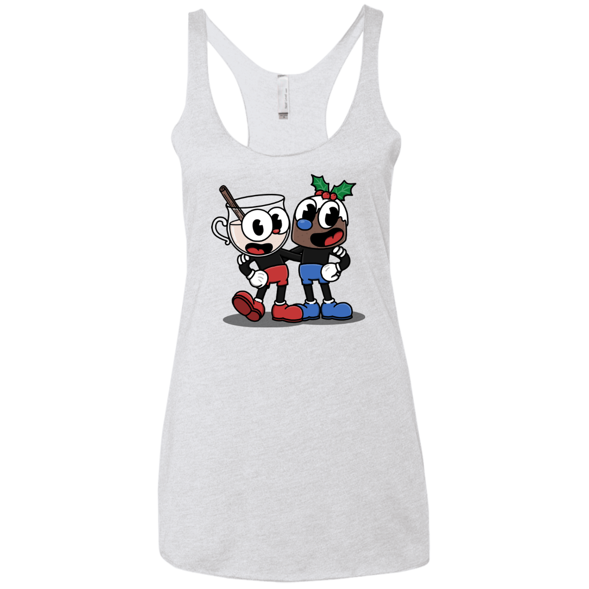 T-Shirts Heather White / X-Small Eggnoghead and Puddingman Women's Triblend Racerback Tank