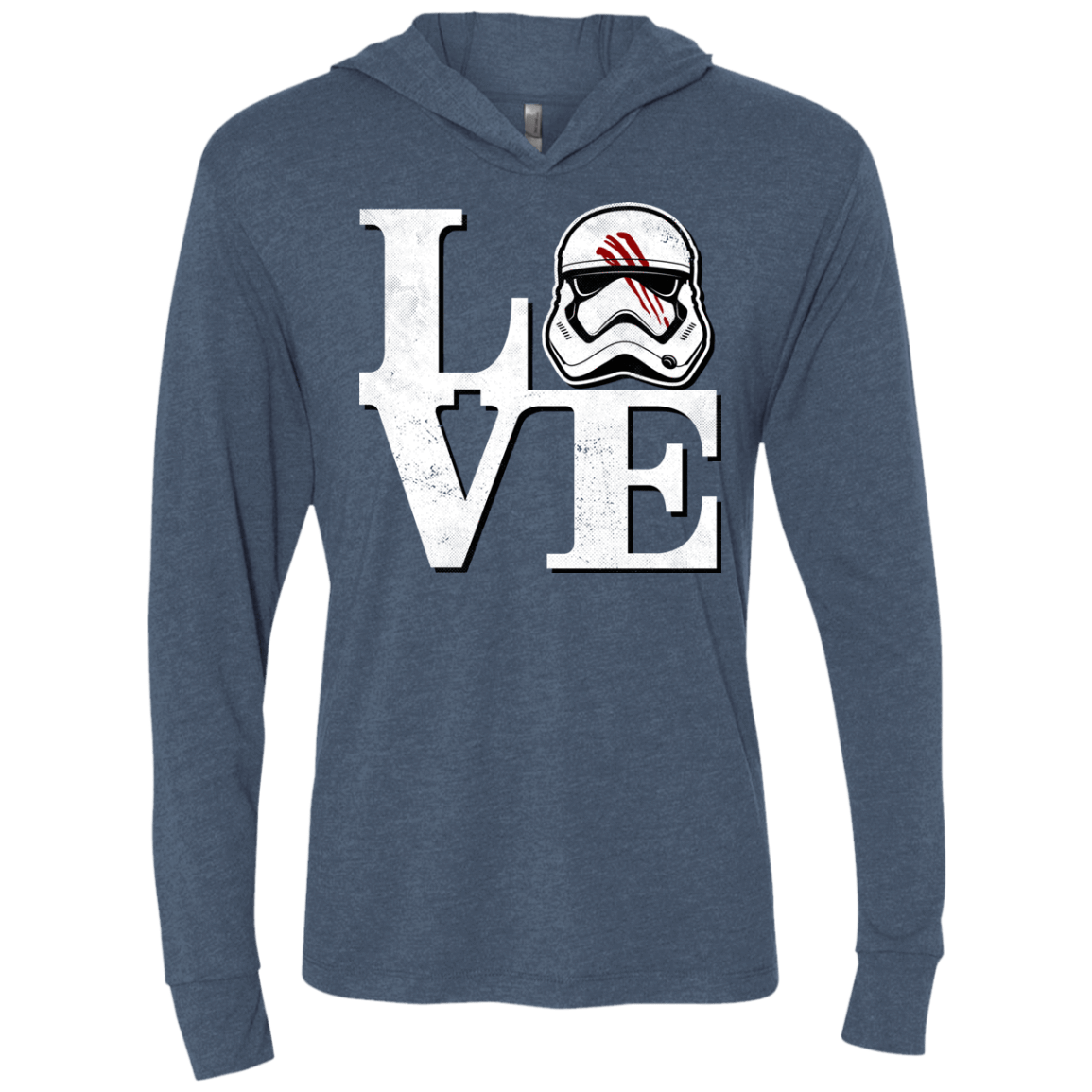 T-Shirts Indigo / X-Small Eight Seven Love Triblend Long Sleeve Hoodie Tee