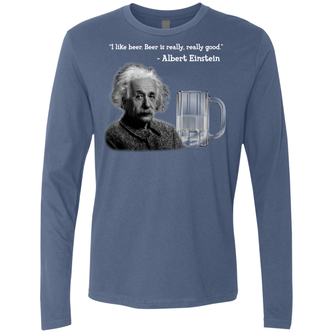 T-Shirts Indigo / Small Einstein Men's Premium Long Sleeve