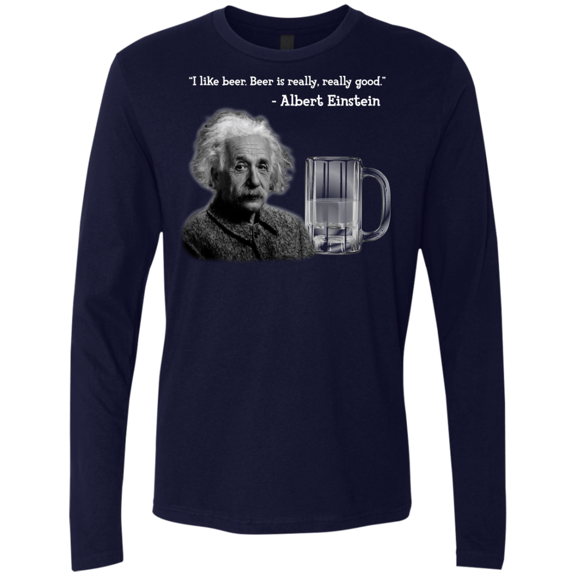 T-Shirts Midnight Navy / Small Einstein Men's Premium Long Sleeve