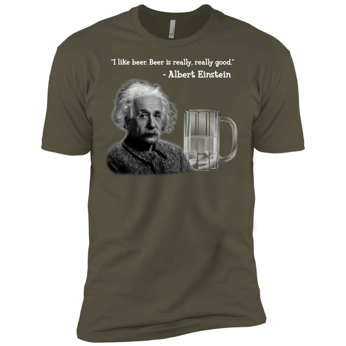T-Shirts Military Green / X-Small Einstein Men's Premium T-Shirt