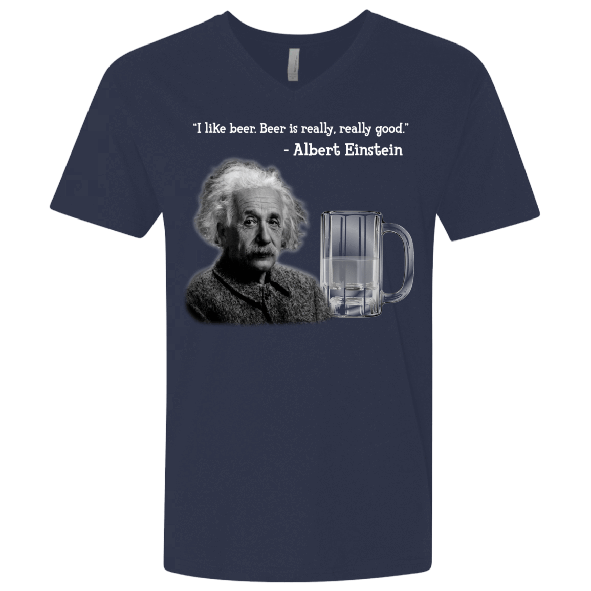 T-Shirts Midnight Navy / X-Small Einstein Men's Premium V-Neck