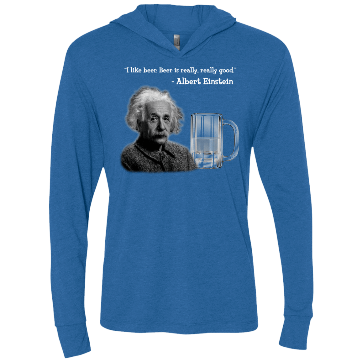 T-Shirts Vintage Royal / X-Small Einstein Triblend Long Sleeve Hoodie Tee