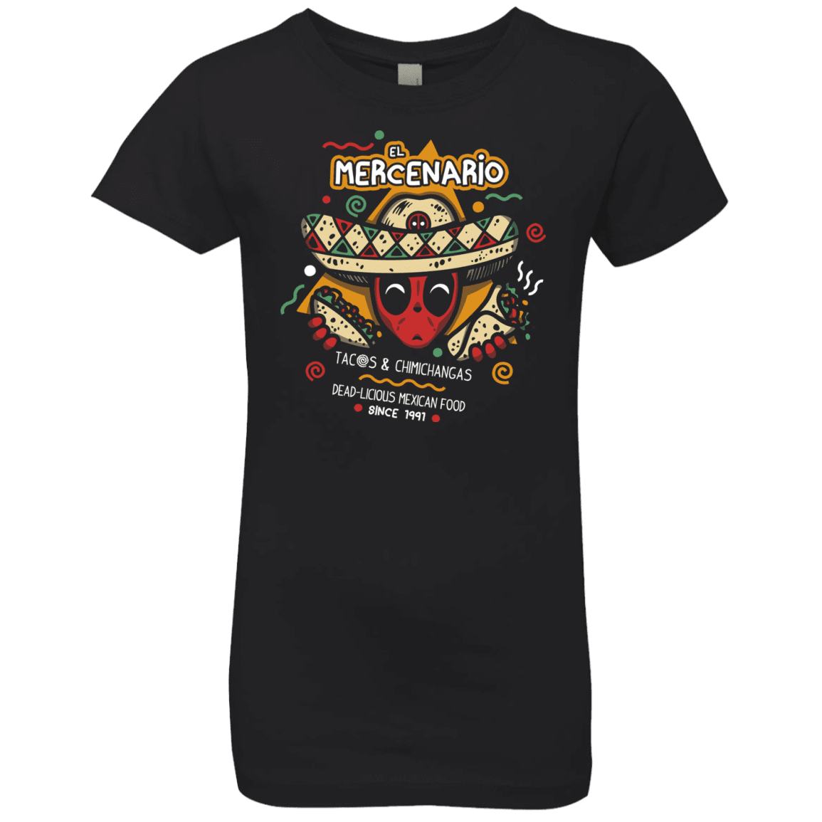 T-Shirts Black / YXS El Mercenario Mexican Food Girls Premium T-Shirt