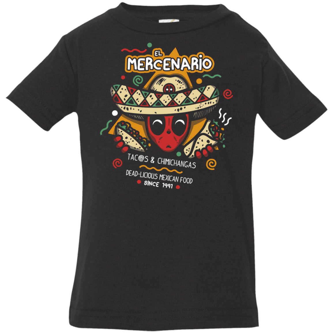 T-Shirts Black / 6 Months El Mercenario Mexican Food Infant Premium T-Shirt