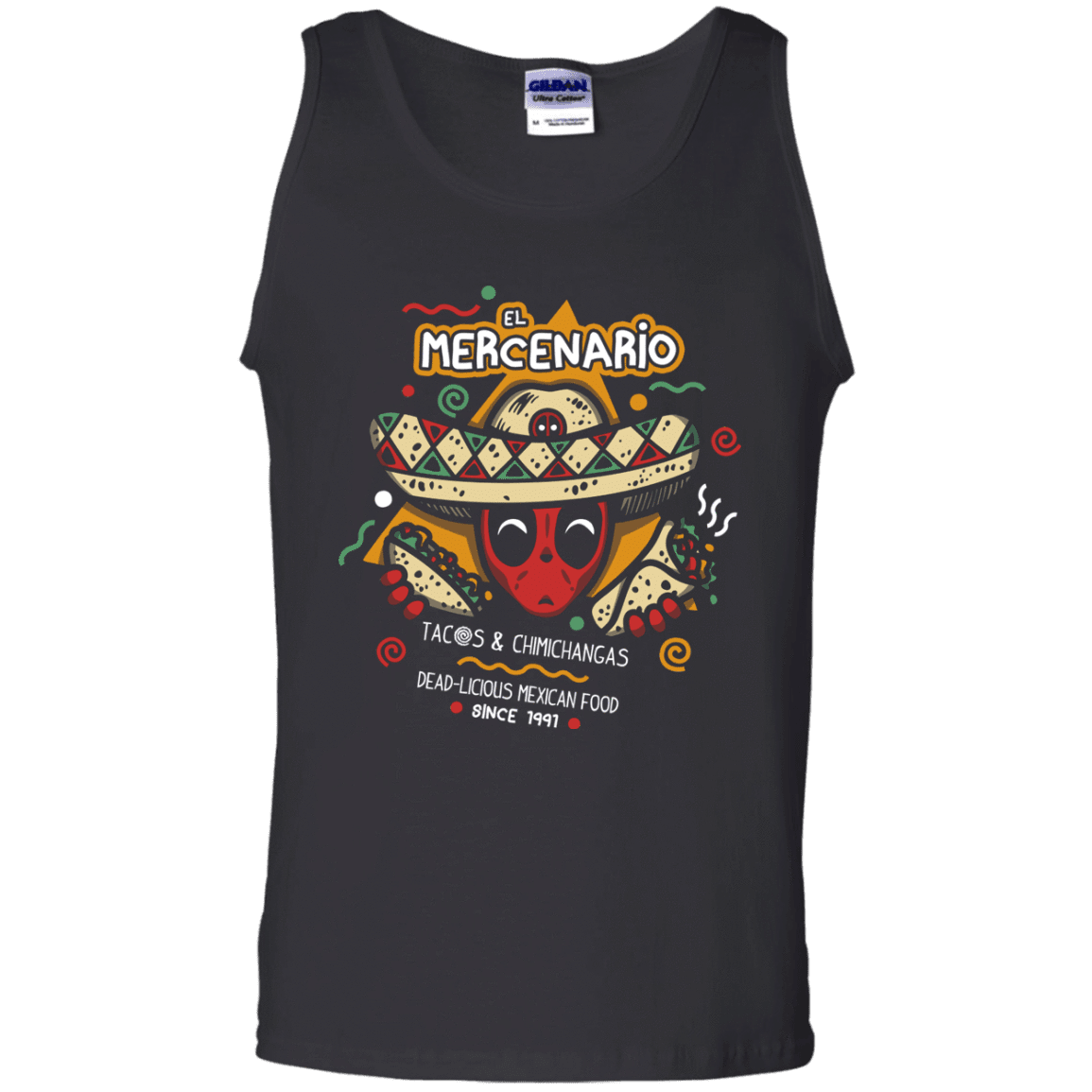 T-Shirts Black / S El Mercenario Mexican Food Men's Tank Top