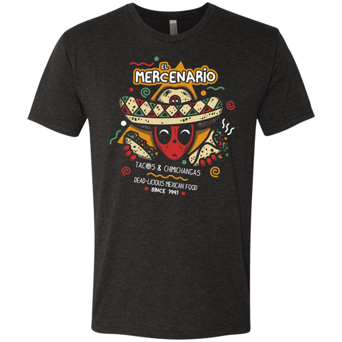 T-Shirts Vintage Black / S El Mercenario Mexican Food Men's Triblend T-Shirt