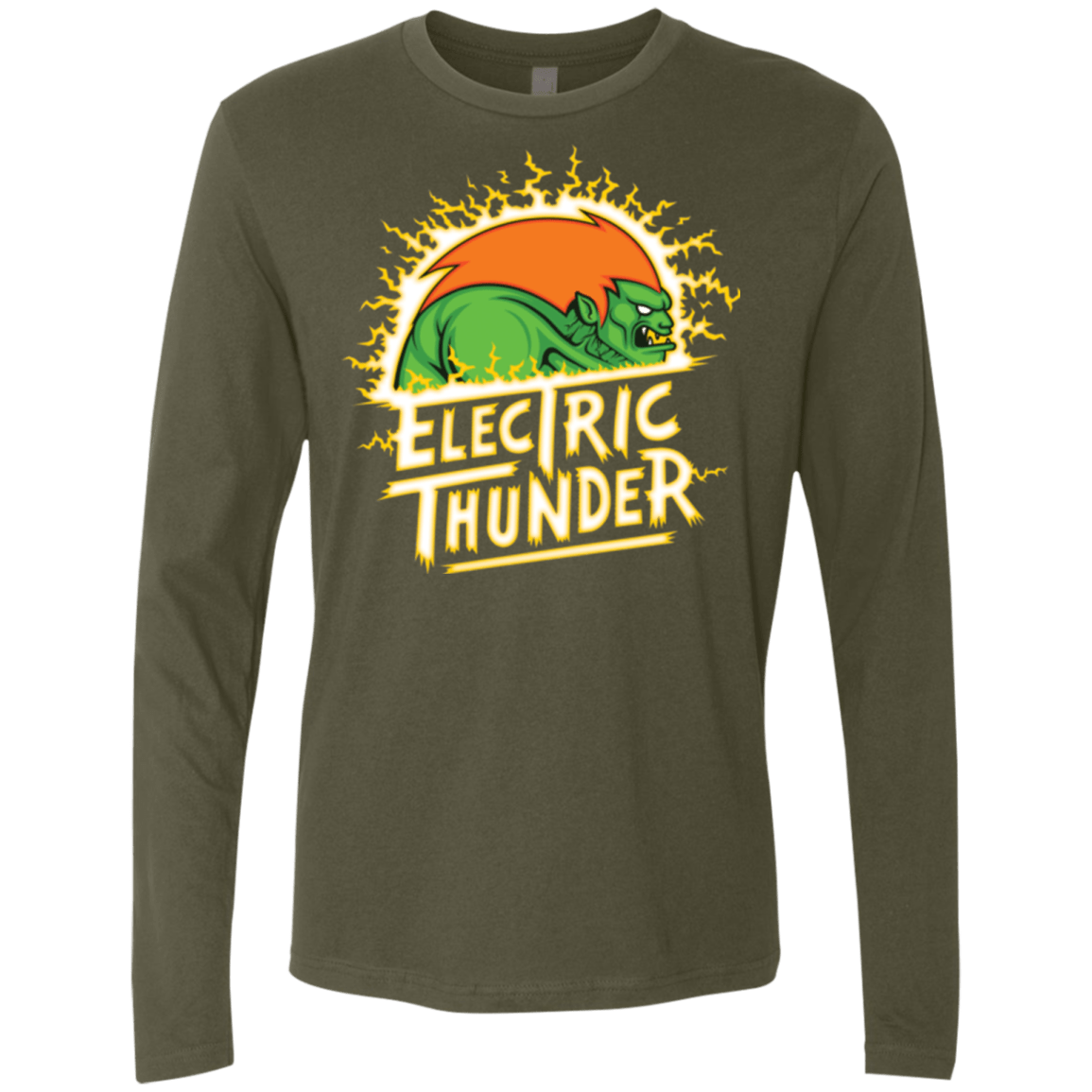 T-Shirts Military Green / Small Electric Thunder Men's Premium Long Sleeve