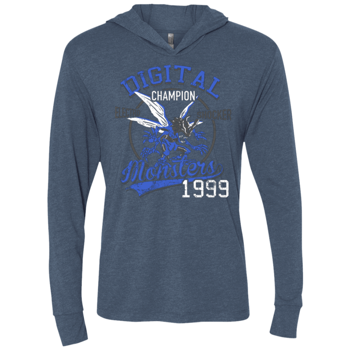 T-Shirts Indigo / X-Small Electro Shocker Triblend Long Sleeve Hoodie Tee