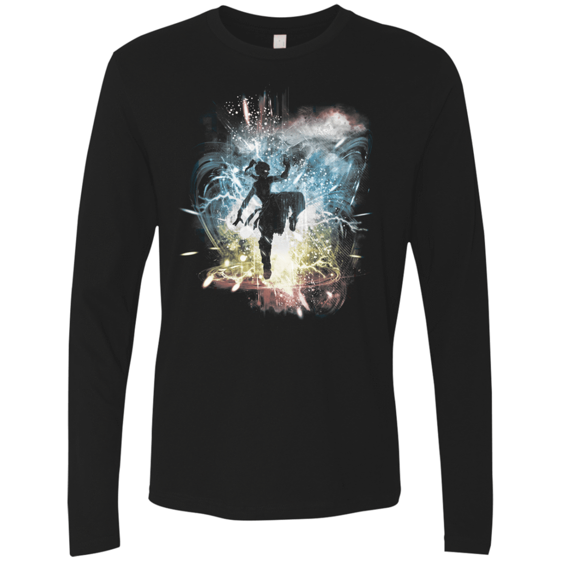 T-Shirts Black / S Elemental Storm-Korra Men's Premium Long Sleeve