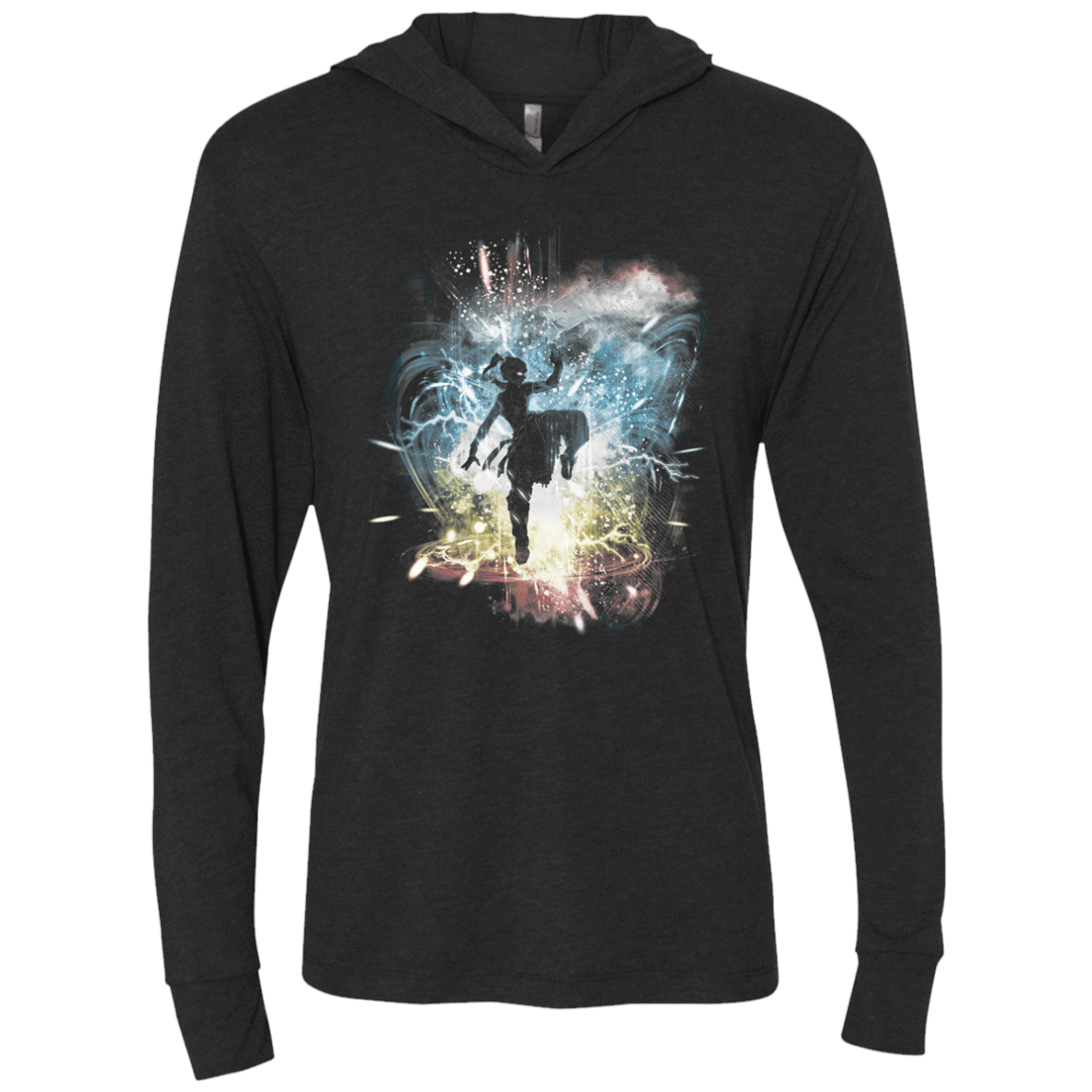 T-Shirts Vintage Black / X-Small Elemental Storm-Korra Triblend Long Sleeve Hoodie Tee