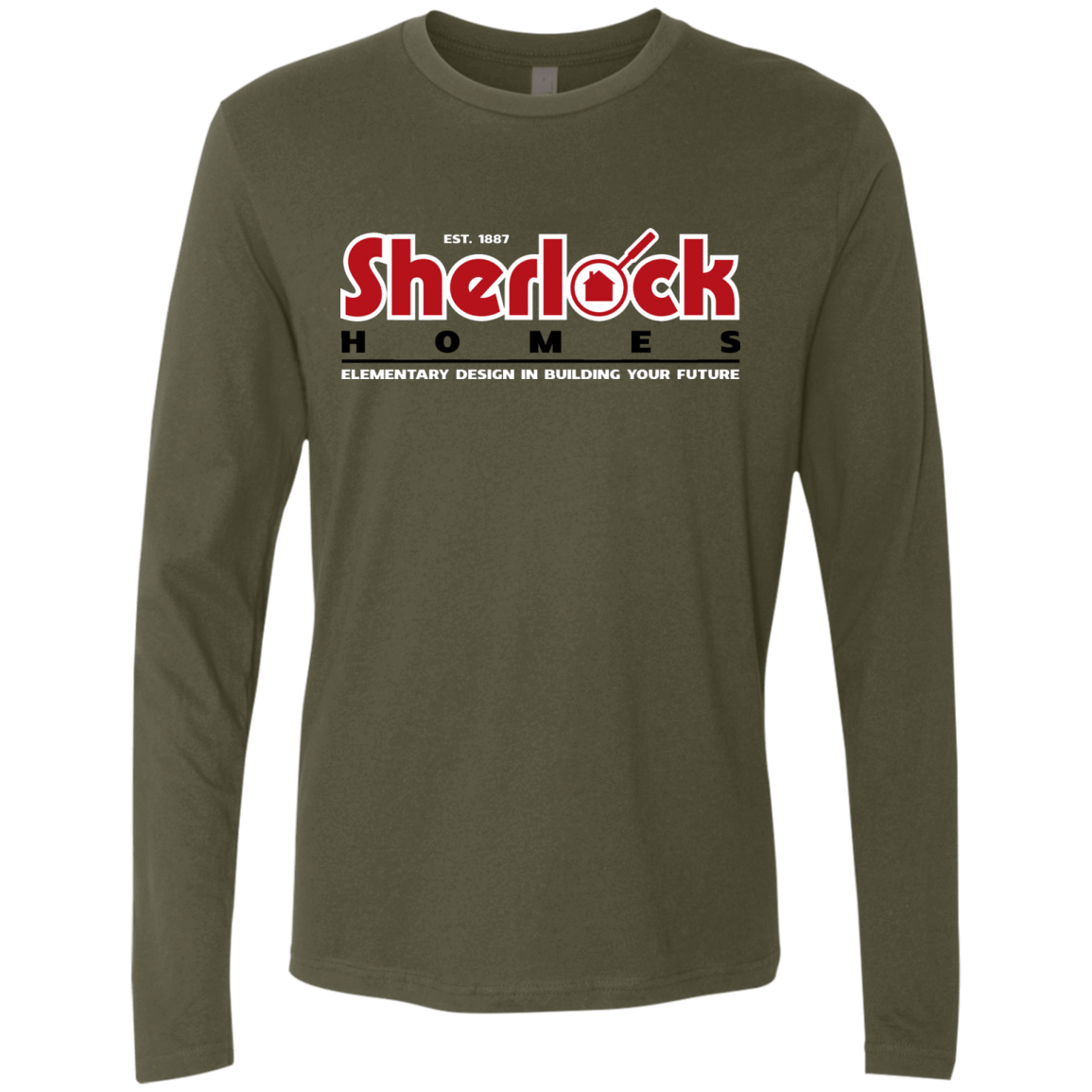 T-Shirts Military Green / Small Elementary Design Men's Premium Long Sleeve