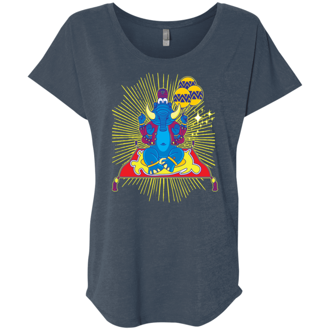 T-Shirts Indigo / X-Small Elephant God Triblend Dolman Sleeve