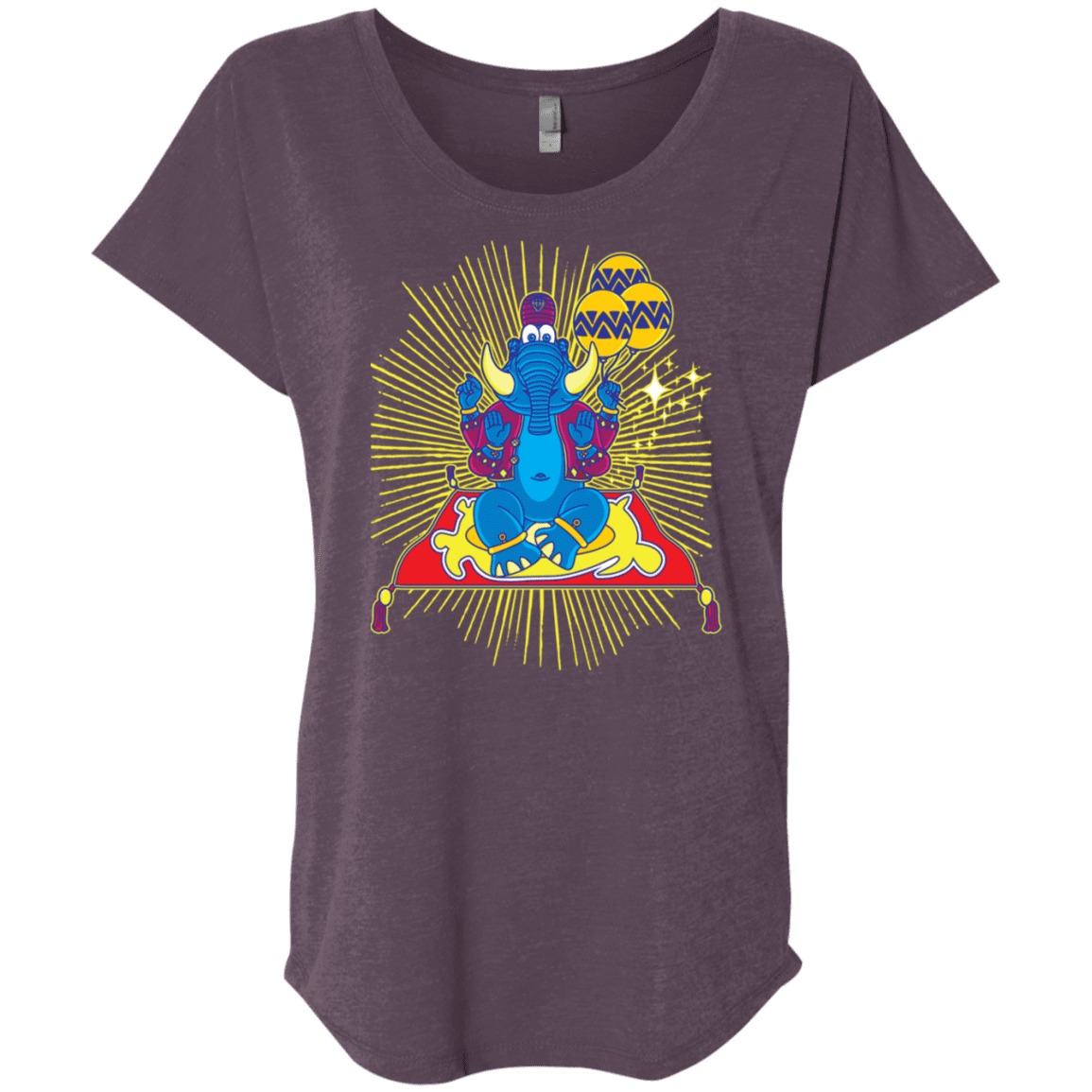 T-Shirts Vintage Purple / X-Small Elephant God Triblend Dolman Sleeve