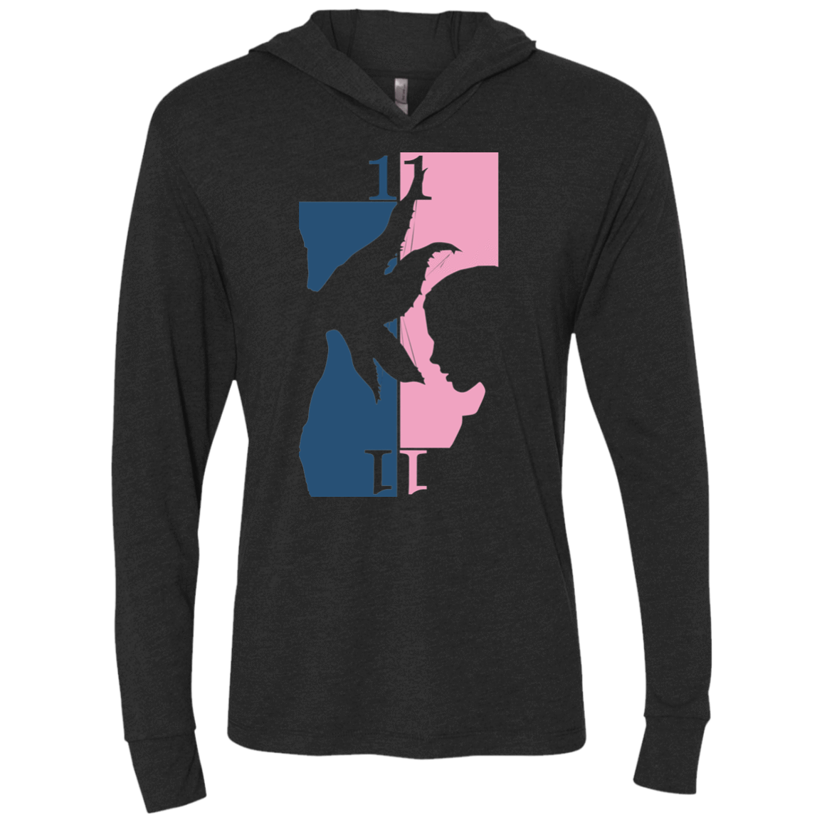 T-Shirts Vintage Black / X-Small Eleven Mirror Triblend Long Sleeve Hoodie Tee