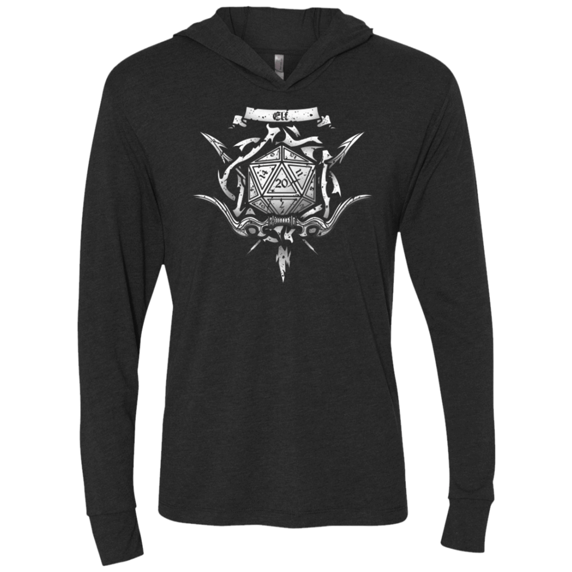 T-Shirts Vintage Black / X-Small Elf Crest Triblend Long Sleeve Hoodie Tee