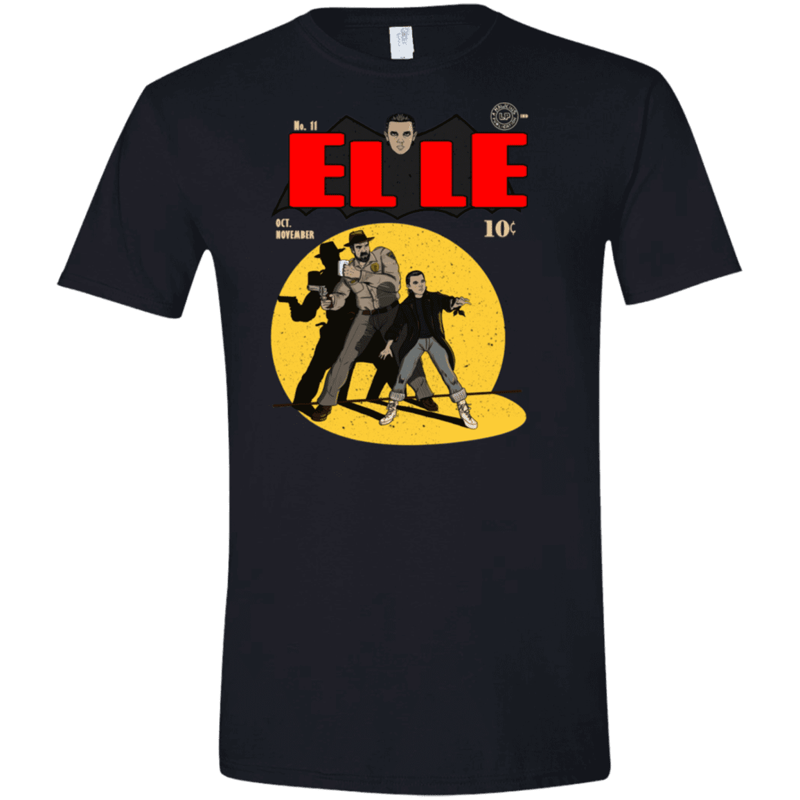 T-Shirts Black / X-Small Elle N11 Men's Semi-Fitted Softstyle