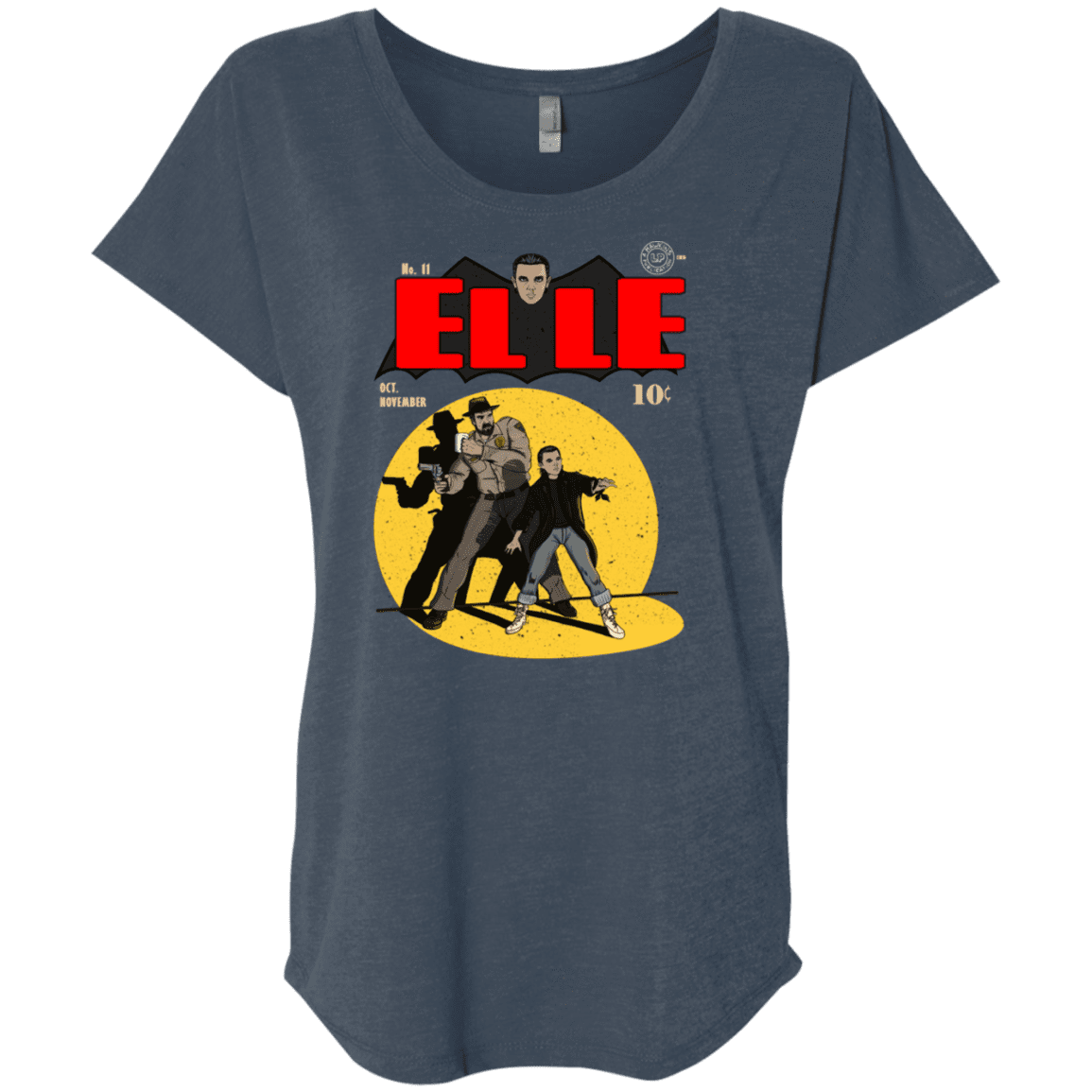 T-Shirts Indigo / X-Small Elle N11 Triblend Dolman Sleeve