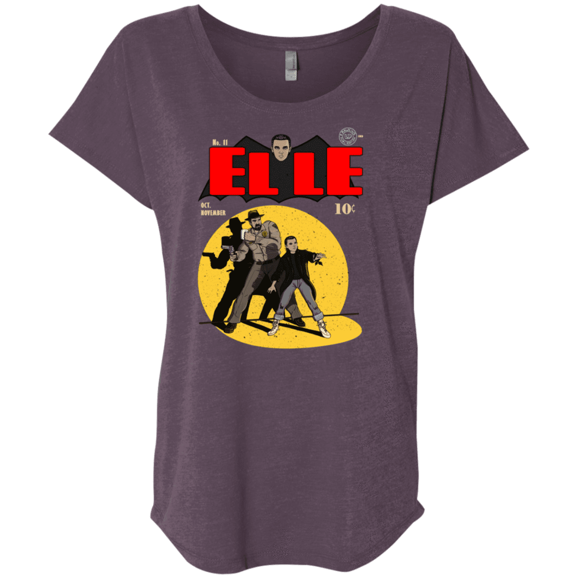 T-Shirts Vintage Purple / X-Small Elle N11 Triblend Dolman Sleeve