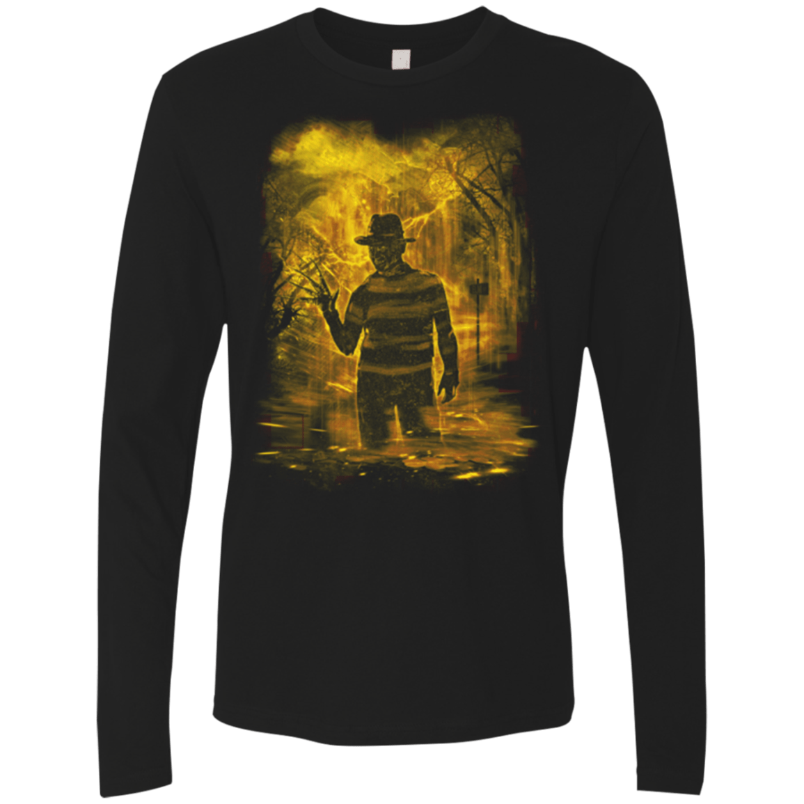 T-Shirts Black / Small Elm Street Storm Orange Men's Premium Long Sleeve