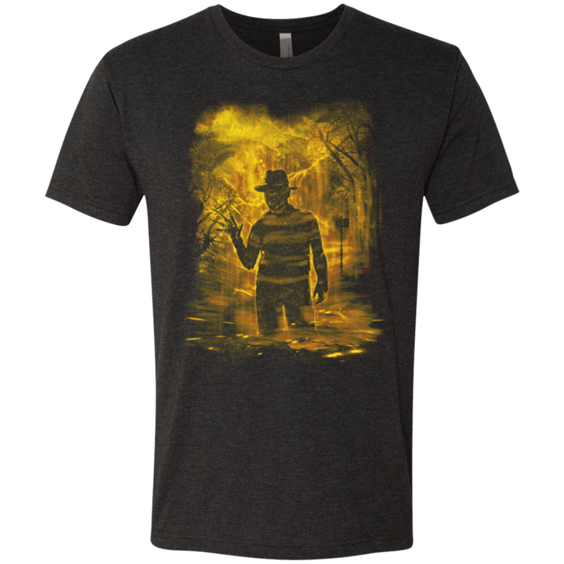 T-Shirts Vintage Black / Small Elm Street Storm Orange Men's Triblend T-Shirt